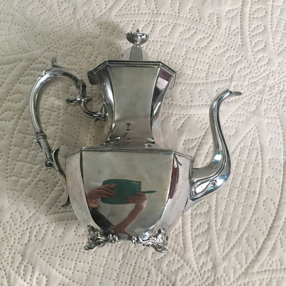 Antique Quadruple Silver Plated Tea Pot- Derby Silver Co
